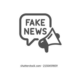 Fake news icon. Propaganda conspiracy chat sign. Wrong truth megaphone symbol. Classic flat style. Quality design element. Simple fake news icon. Vector