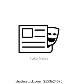 fake news icon representing misinformation, and disinformation.