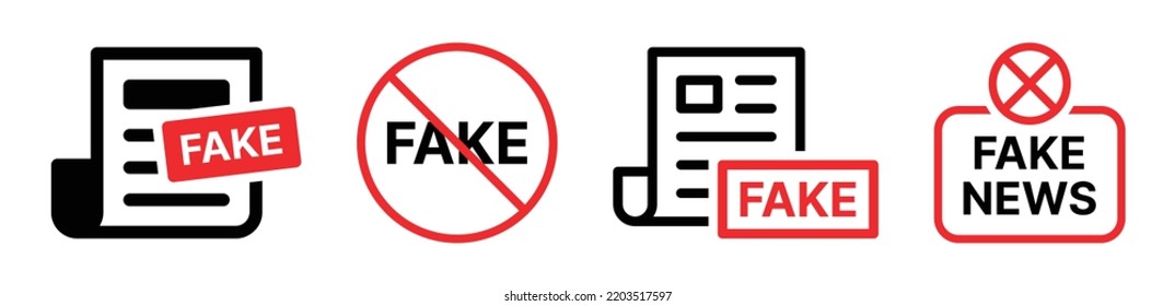 Fake news icon set isolated on white background. Vector illustration.