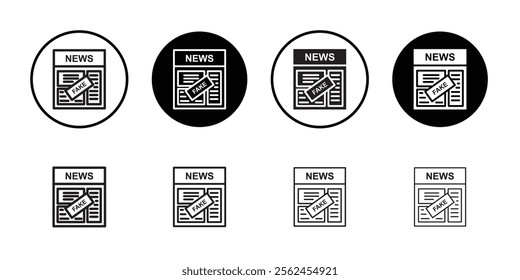 Fake news icon Thin line flat illustration