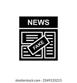 Fake news icon Vector flat thin line illustration