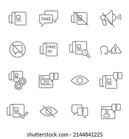Fake News icons set . Fake News symbol vector elements for infographic web svg