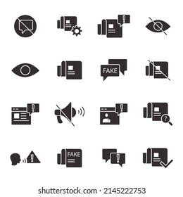 Fake News icons set . Fake News symbol vector elements for infographic web