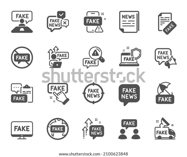 Fake News Icons Social Media Propaganda Stock Vector (Royalty Free ...