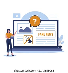 Fake news illustration concept. Illustration for websites, landing pages, mobile applications, posters and banners. Trendy flat vector illustration