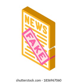 vector de icono isométrico de noticias falsas. señal de noticias falsas. ilustración de símbolo aislado