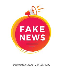 Fake news label design. Web element or banner. Vector sign white isolated background.