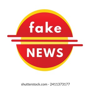 Fake news label design. Web element or banner. Modern Vector illustration white isolated on background.