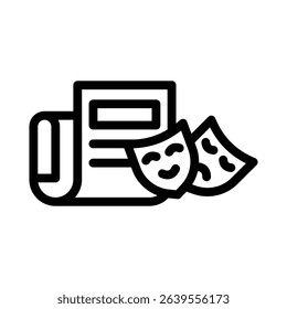 fake news line icon illustration vector graphic. Simple element illustration vector graphic, suitable for app, websites, and presentations isolated on white background
