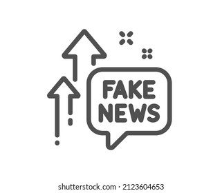 Fake news line icon. Propaganda conspiracy chat sign. Wrong truth symbol. Quality design element. Linear style fake news icon. Editable stroke. Vector