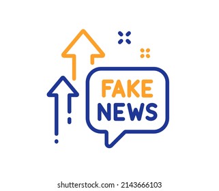 Fake news line icon. Propaganda conspiracy chat sign. Wrong truth symbol. Colorful thin line outline concept. Linear style fake news icon. Editable stroke. Vector