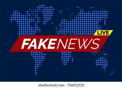 Fake news live illustration vector