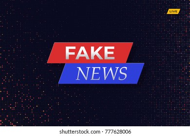 Fake news live splash screen illustration with dotted background