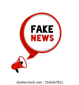 Fake news media internet online megaphone speech bubble. Flat vector illustration.