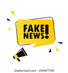 Fake News. Megaphone with Fake news speech bubble banner. Loudspeaker. Can be used for business, marketing and advertising. Fake News promotion text. Vector EPS 10.