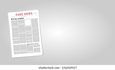 Fake News Newspaper Eps10 Vector Illustration. Fake News Template.