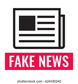 Fake news. Newspaper icon. Flat vector illustration on white background.