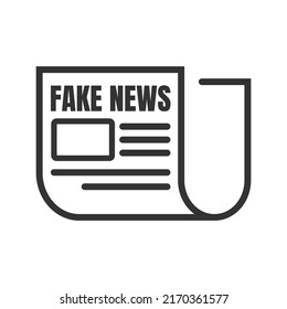 Fake News newspaper icon  infographic, DISINFORMATION is false information deliberately Line icon Vector illustration.