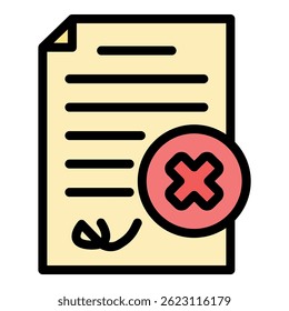Fake news paper icon. Outline fake news paper vector icon color flat isolated