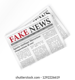 Fake news realistic newspaper isolated vector illustration.