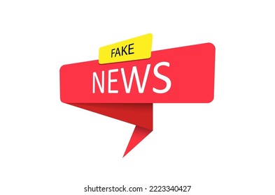 Fake news. A red banner, pointer, sticker, label or speech bubble for apps, websites and creative ideas. Vector design