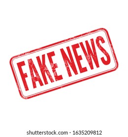 Fake News, Red rubber stamp isolated on white background.