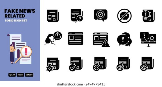 Noticias falsa Diseño de Vector sólido relacionado bueno para Web y App móvil