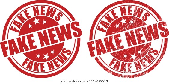 Fake news retro stamp and seal vector design