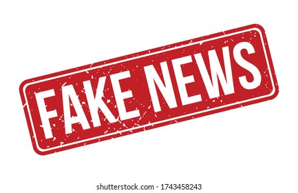 Fake News Rubber Stamp. Red Fake News Rubber Grunge Stamp Seal Vector Illustration - Vector