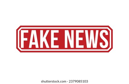 Ilustración vectorial del sello de goma de Fake News sobre fondo blanco. Sello de goma de Fake News