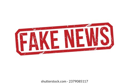 Ilustración vectorial del sello de goma de Fake News sobre fondo blanco. Sello de goma de Fake News