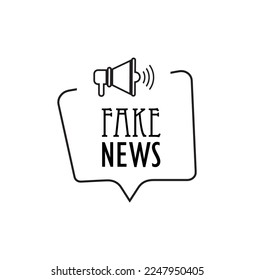 fake news sign on white background