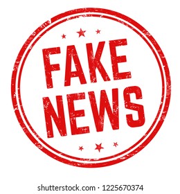 Fake news sign or stamp on white background, vector illustration