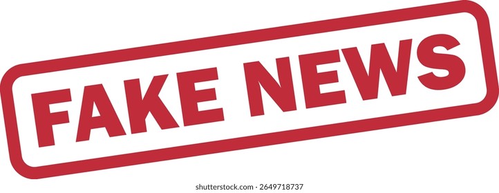 Fake news stamp icon isolated on white background . Red fake news stamp label icon . Vector illustration
