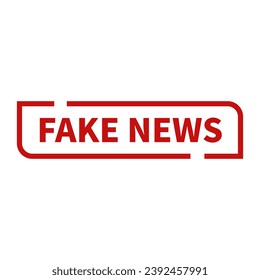 Marca De Noticias Falsa En Forma De Línea Rectángulo Rojo Para Signo De Anuncio De Información
