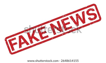 Fake News Stamp. Red Vector. Symbol Illustration on White Background.