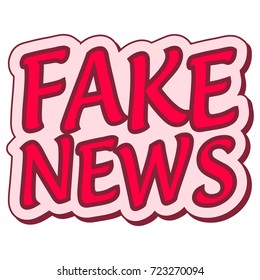 fake news sticker retro speech balloon, fake news label, pop art style