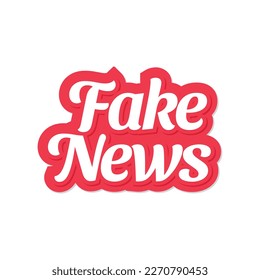 Fake news. Sticker for social media content. Vector hand drawn illustration design.