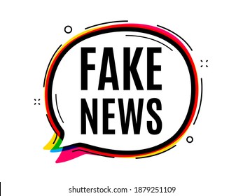 Fake news symbol. Speech bubble vector banner. Media newspaper sign. Daily information. Thought or dialogue speech balloon shape. Fake news chat think bubble. Infographic cloud message. Vector