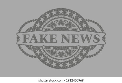 Texto de noticias falsas dentro de la placa realista de Gray strot. Sólido fondo exquisito. Ilustración. 