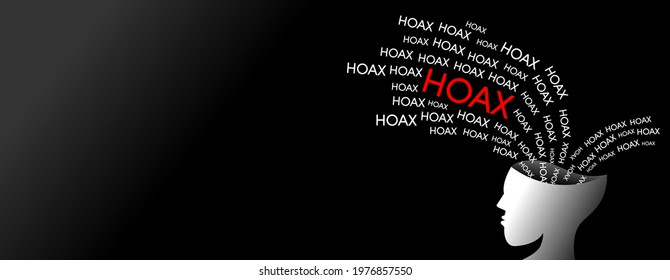 fake news that often gets into our heads. Isolated on black background. Vector illustration image.