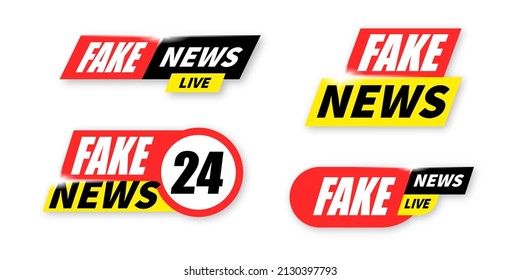 Fake news tv banner illustration. Television broadcast disinformation. Politic rumors misinformation publication.