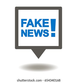 Fake News Vector Icon Speech Bubble Communication Technology. HOAX political internet social network illustration. Fabricated false disinformation tech on TV and newspaper.