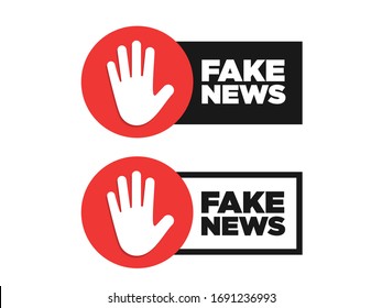 Fake News Vector Icon Stamp. Banner Isolated On White.