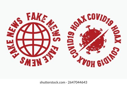 Fake News Virus Symbol Vector Graphic Design Street Wear Badge Illustration for Logo, T-shirt Design, Patch, Poster and Others