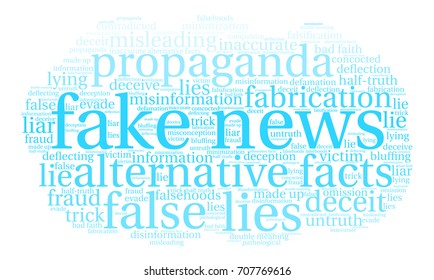 Fake News word cloud on a white background. 