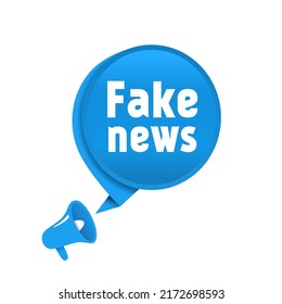 Fake news word writing text. Speech bubble with megaphone. News concept vector illustration.