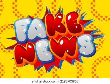 Fake News. Word written with Children's font in cartoon style.
