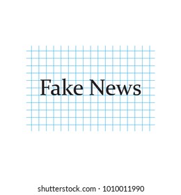 Fake News written on checkered paper sheet- vector illustration
