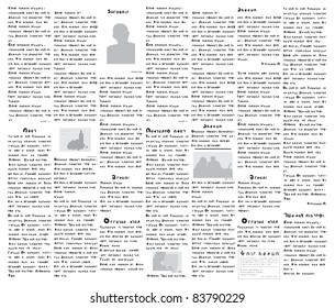 Fake newspaper on a non-existent language - vector illustration